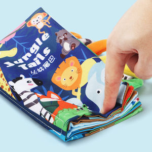 Jouets en tissu plissé personnalisés SeaMind pour bébés, lavables, en forme d'animaux, avec queue douce, pour l'éveil sensoriel précoce, <span class=keywords><strong>livre</strong></span> en tissu unisexe, 3-6 <span class=keywords><strong>mois</strong></span> - Product Image 5
