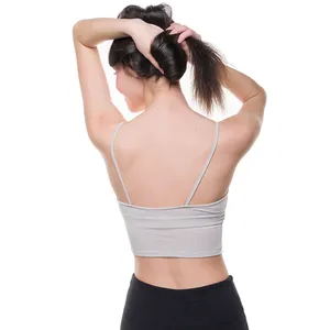 Eco Sustainable Round Neckline Bamboo Fitted Cami Crop Top Made With Soft Breathable Luxurious Bamboo Jersey Built-in Shelf Bra