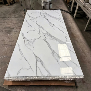 Feuille <span class=keywords><strong>de</strong></span> marbre PVC haute densité anti-UV personnalisable, feuille <span class=keywords><strong>de</strong></span> marbre 3D brillante à prix compétitif, feuilles <span class=keywords><strong>de</strong></span> plastique - Product Image 1