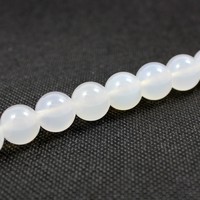 Perles rondes en agate blanche naturelle, fourniture directe d'usine, 6/8/10 mm, perles lisses pour bracelet, collier, bijoux