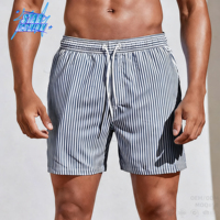 Short de bain pour homme en polyester écologique, à séchage rapide, avec poches, imprimé logo personnalisé/à carreaux, taille élastique, 1 pièce