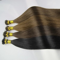Extensions de cheveux humains de haute qualité Remy, cuticules alignées, double trame, blond brun, Nano Hair