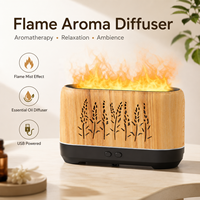 Diffuseur d'arômes moderne pour la maison, le bureau et le spa, avec brume flamboyante, 3 options de couleur, alimentation USB, humidificateur d'air de 200 ml, cadeau