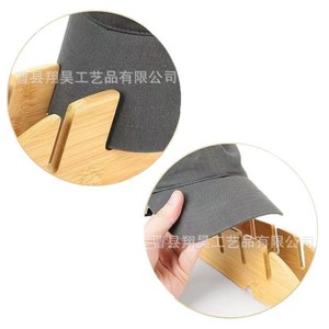 Wooden Fish Shaped <b>Hat</b> Rack Solid Wood Multi Compartment Baseball Cap Storage Organizer Desktop <b>Standing</b> Type Detachable - Product Image 3