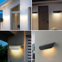 Applique murale LED moderne et minimaliste pour l'extérieur, étanche, carrée, pour cour, villa, jardin, extérieur, éclairage mural, aluminium