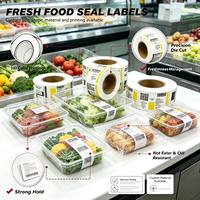 Étiquettes d'étanchéité alimentaire personnalisées imprimées, autocollants résistants à l'eau et à l'huile, en rouleau, en feuille, en pièces individuelles pour emballage