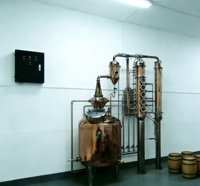Colonne de reflux en cuivre pour distillateur d'alcool, chauffée électriquement, à 4 plaques, refroidissement par eau, semi-automatique, équipement artisanal