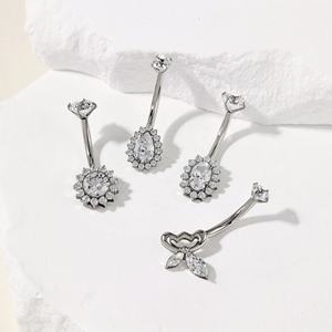 Navel Piercing Sieraden <span class=keywords><strong>Titanium</strong></span> CZ Buikring 14G G23 <span class=keywords><strong>Titanium</strong></span> Navelring Unisex Body Jewelry Fabriekskosten Groothandel - Product Image 1