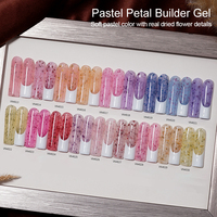 Gel de construction pour ongles Private Label 30g Pastel Petal, gel à fleurs séchées, sans HEMA, sans TPO, gel dur UV