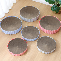 Planche à gratter ronde pour chats, grattoir pour chaton, meulage des ongles, jouets pour chats, canapé lit, herbe à chat en carton