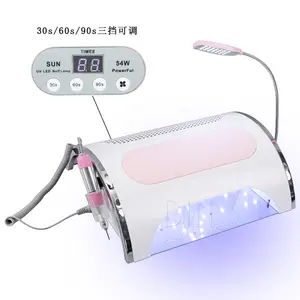 2020 New 5 in 1 LED Light Nail Drill Machine 54W Nail Dryer Lamp 3 Fans 2 Filters Nail Dust Collector