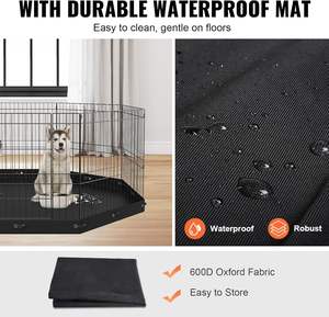 Corralito plegable de metal para perros con 8 paneles, recinto para mascotas con suelo de tela Oxford, valla para perros para animales pequeños - Product Image 4