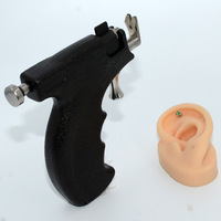 YICAI Pistolet Professionnel de Perçage en Acier Inoxydable pour Ventre, Nez, Hélix et Lobe, Kit de Machine à Percer l'Oreille en Acier Noir