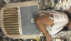 Bolso de compras ecológico para mujer, Cartera de cáñamo 100% hecha de cáñamo lateral, de cáñamo, nepalí NP - Product Image 4