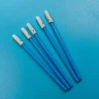 742 Écouvillon de salle blanche à manche bleu, sans peluches, pour le nettoyage de précision, avec embout en mousse, pour le nettoyage industriel