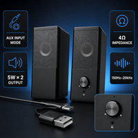 Altavoces USB de 10W para Computadora, Altavoces de Escritorio Estéreo de 2.0 Canales, Controlador de 2x50mm, Altavoces Multimedia con Cable para PC, Laptop, Tablet