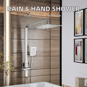 304 acier inoxydable <span class=keywords><strong>mural</strong></span> baignoire à effet pluie <span class=keywords><strong>robinet</strong></span> de douche douche supérieure et <span class=keywords><strong>douchette</strong></span> ensemble <span class=keywords><strong>avec</strong></span> motif de pulvérisation de pluie - Product Image 2