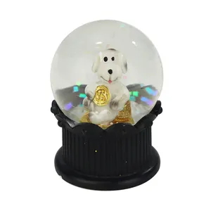 Craft Pop Decor Resin Ball With A Dog Luck Rich Home Decorative Glass Snowball