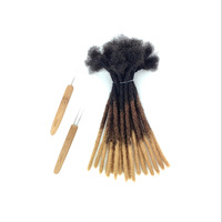 KAMA Locs ekstensi rambut manusia untuk pria/wanita, rambut manusia pendek Loc Cheveux Humains mikro Locs ekstensi rambut manusia