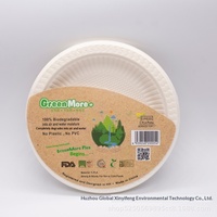 Assiettes jetables CPLA 7 pouces, 100% biodégradables et compostables, utilisables au micro-ondes, pour la restauration, les restaurants, les plats à emporter et les fêtes.