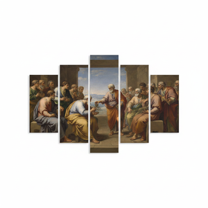 Toile imprimée : La mort de Socrate - Élégante grande décoration murale, lot de 5 toiles assorties - Product Image 2