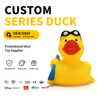 Jouets de bain pour enfants - Ensembles de canards en caoutchouc à presser sur le thème de plusieurs personnages - Canard flottant silencieux décoratif - Cadeau 8 cm