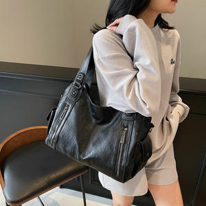 Wholesale <b>Large</b> Oversize Pure Color Simple Texture Shoulder Bag Fashion Zipper <b>Women's</b> <b>Handbags</b> <b>for</b> <b>Women</b> - Product Image 2