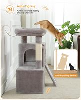 Arbre à chat d'intérieur classique confortable Sisal griffoir pompon activité brosse de Massage suspendue bois fait petits chats papier d'escalade