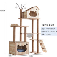 Tour d'escalade pour chat de grande taille avec lit et poteaux à gratter, condo/villa intégrée pour chat, griffoir multi-niveaux pour chat
