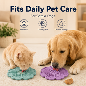 Pet Lick <b>Mat</b> Set in Flower Shape with Suction Back for Dogs <b>Cats</b> Slow Feeding and Brand Product Lines - Product Image 1