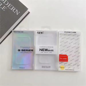 Wholesale Custom Holographic Window Hanging Hole <b>Paper</b> Box For Trendy Phone Case Packaging - Product Image 2
