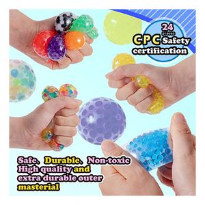 Nouveauté : Balle anti-stress transparente en TPE/silicone, remplie d'eau et de paillettes, pour enfants de 2 à 4 ans et plus de 14 ans, certifiée CE/EN71 - Product Image 3