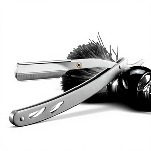 MORGANS INDUSTRIES Navaja de Afeitar Recta de Acero Inoxidable de Una Sola Hoja para Afeitado Manual Masculino, Uso en Barberías y al Aire Libre - Product Image 1