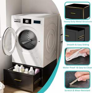 Casiers modernes en acier avec tiroirs pour meubles de maison, base de lave-linge, rangement chambre et salle de bain - Product Image 6