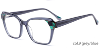 FP2097 Qsky Lunettes carrées classiques rétro en acétate pour femmes, monture épaisse en acétate, verres bloquant la lumière bleue, verres optiques en acétate