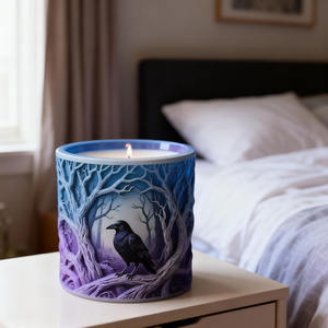 YS Habitat Crow Candle Jars Moldes de silicona Caja de almacenamiento de yeso Contenedor de velas Molde de fundición DIY Fabricación de macetas de hormigón - Product Image 2