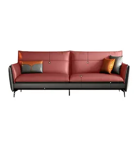 Conjunto de muebles de diseño Popular, sofá Modular moderno de cuero para el hogar, sala de estar, perezoso, Chesterfield