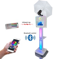 Cabina de Fotos para Eventos Corporativos, Kiosco con Pantalla Táctil LCD de 15.6 Pulgadas, Computadora DSLR, Cabina de Fotos Selfie con Soporte de Luz LED RGB