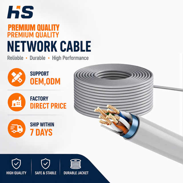 HS BK-27 8-Conductor Unshielded Oxygen-Free Copper Twisted Pair CAT5E Network Cable Set-Top Box Router Computer Connection Patch