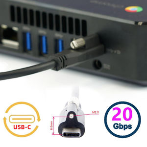 Cable USB-C Industrial LUNGKAY Personalizado OEM ODM, 10Gbps 100W 3A, Carga Rápida, Cobre Puro, Bloqueo de Rosca Seguro, Tipo-C 2m para Equipos - Product Image 3