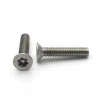 Vis Torx en acier inoxydable SS304 SS316 avec goupille, vis à tête fraisée plate, vis antivol à six lobes
