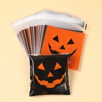 Halloween Zwart Oranje Boze Pompoen Snoepzak Feestelijke Stijl Feestelijke Snoep Snack Opbergzak Vakantie Cadeau Zelfdichtende Plastic Bakzak