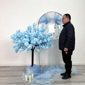 Arbre artificiel moderne en soie bleue, fleurs de cerisier, centre de table, décorations de toile de fond pour mariages et événements - Product Image 3