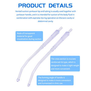 Juego de tubos de conexión de cánula Yankauer de punta plana de corona médica a buen precio con mango - Product Image 3