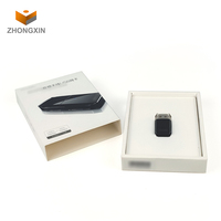 Boîte d'emballage en papier kraft blanc avec doublure en éponge Câble USB de données électronique à couverture rigide haut de gamme personnalisé