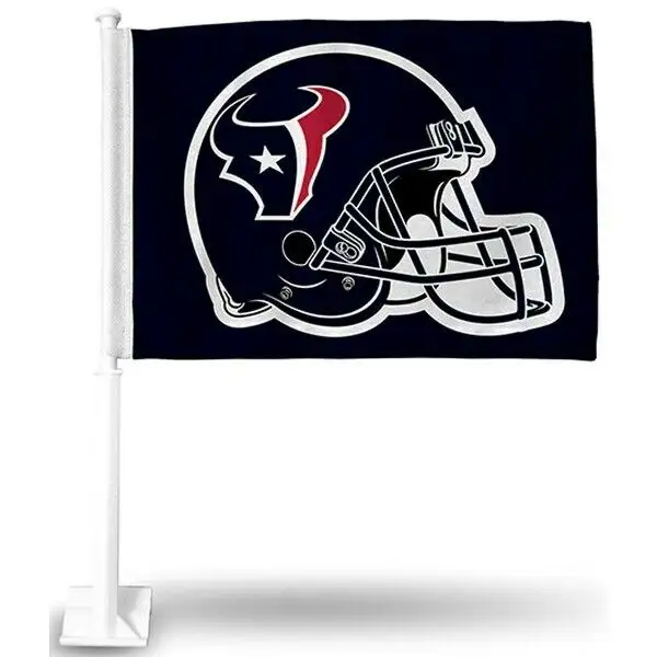 Personnalisé N'importe quelle équipe N'importe quel logo N'importe quelle conception Drapeau de fenêtre de voiture 30*45cm 12*18 pouces Houston Texans Drapeau de voiture Expédition rapide