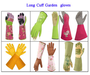 Guantes de cuero con estampado de Cactus para mujer, manguitos largos suaves para trabajo y jardinería - Product Image 6