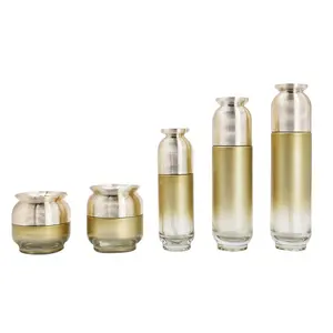 30g 50g botella de crema 50ml 100mL 120ml conjunto de cosméticos de gama alta botella de bomba de vacío embalaje de vidrio tapa de botella roscada
