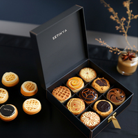 Coffret cadeau en carton noir de luxe personnalisé pour biscuits et biscuits Impression de bonbons sucrés avec insertion Boîtes d'emballage rigides