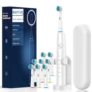 Spazzolino Elettrico Rotante Personalizzabile con Logo per Adulti, Dispositivo per Igiene Orale Ricaricabile con Custodia da Viaggio e 8 Testine - Product Image 1